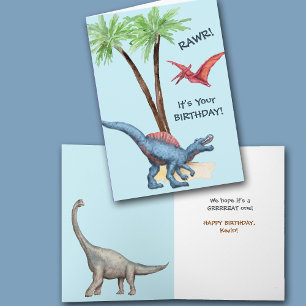 Festividades RAWR! Cartão de Aniversário de criança Dinossau