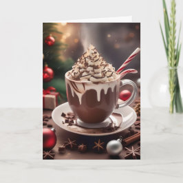 Festividades Receita de Chocolate Quente de Natal Cartão de Nat