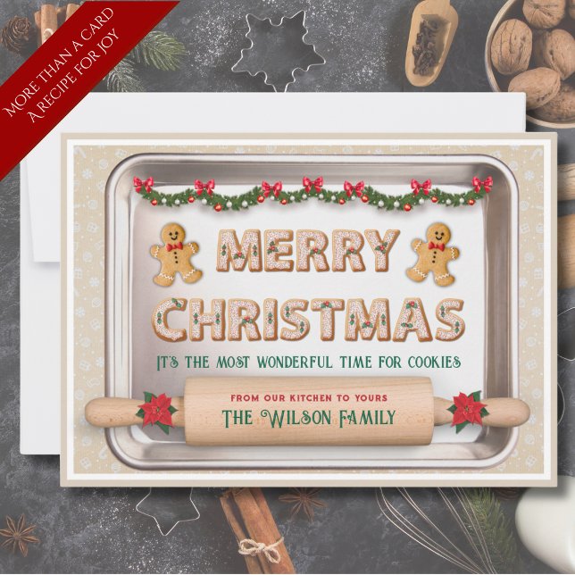 Festividades Receita Única de Biscoitos para Cartão de Natal (Unique Christmas Holiday Card Cookie Recipe)
