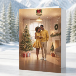 Festividades Recém-casados, cartão de Natal do primeiro anivers