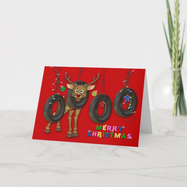 FESTIVIDADES REDNECK FUN CHRISTMAS CARTÃO - SWING DE PNEUS (Frente)
