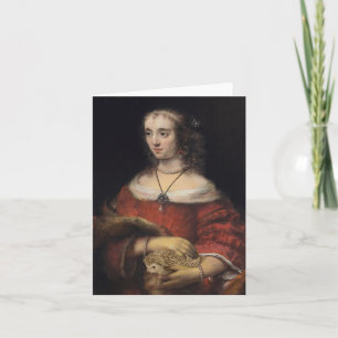 Festividades Retrato de uma senhora Com um cartão do ouriço