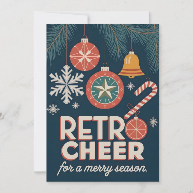 Festividades Retro Cheer - Cartão de Natal (Frente)