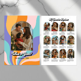 Festividades Retro Que Ano Cartão de Férias de Revisão do Ano e