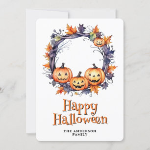 Festividades Rindo de Pumpkins Fantasmas Feliz Cartão de Hallow