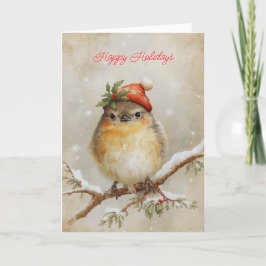 Festividades Robin na Neve Cartão de Natal