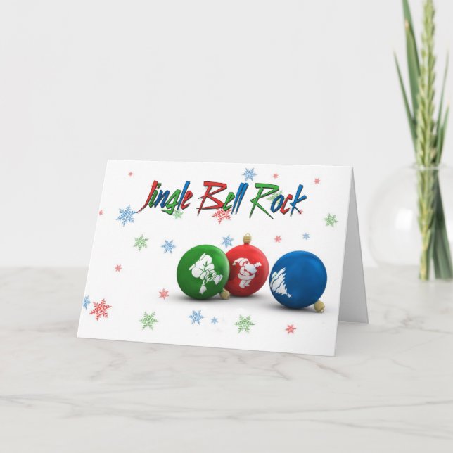 Festividades Rocha de Jingle Bell - cartão de Natal (Frente)