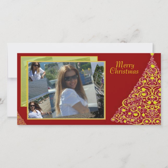 Festividades Roda o Cartão com fotos da Árvore de Natal (Frente)