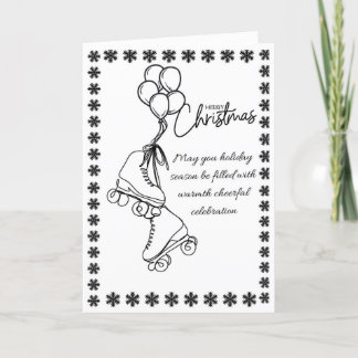 Festividades "Roller Skates Cartão de Natal - Moderno Minimalis