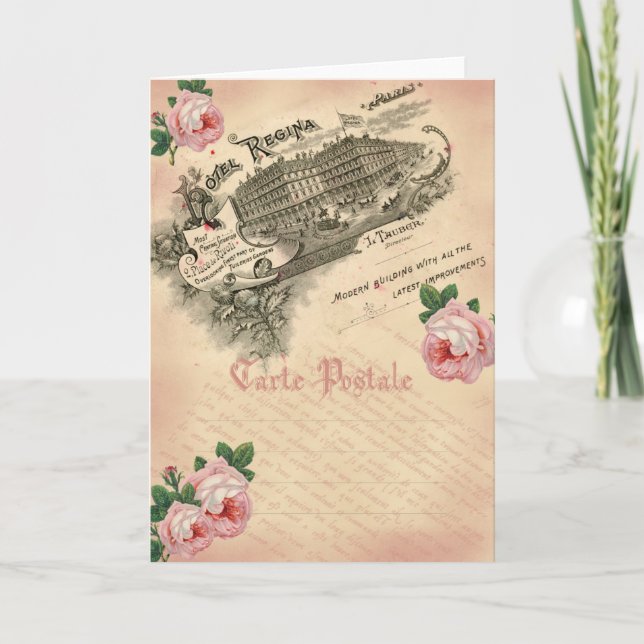 Festividades Rosa francês - Cartão de saudação (Frente)