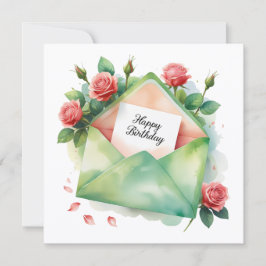 Festividades Rosas & Cartão de aniversário feliz