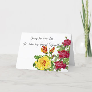 Festividades rosas pedem desculpas pela perda, cartão de compai