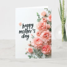 Rosas Rosas e cartão de dia das mães feliz