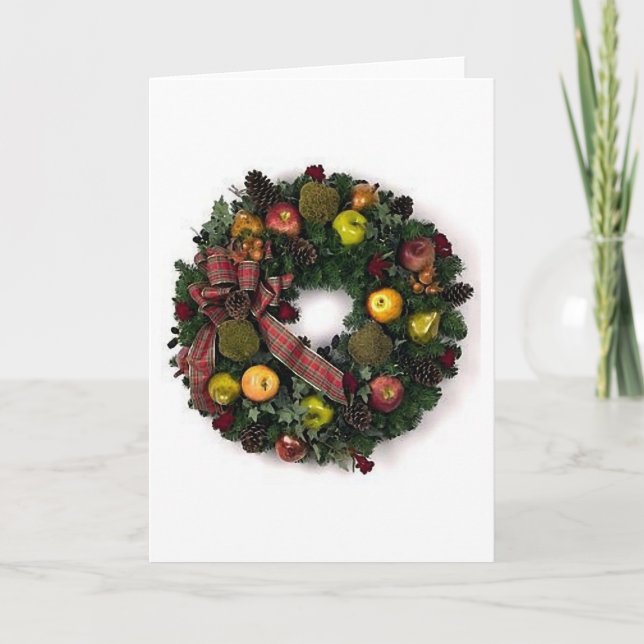 Festividades Rua De Natal Com Cartão De Saudação De Vazio Fruta (Frente)