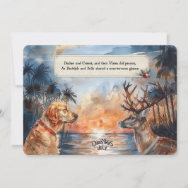 Festividades Rudolph & Belle na Praia – Cartão de Saudação 5x7