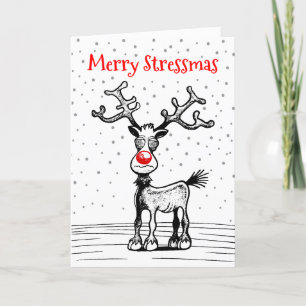 Festividades Rudolphs Stressmas Cartão de Natal