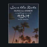 Festividades Salve o cartão postal da árvore de palmas tropical<br><div class="desc">Cartão-postal da Árvore Tropical do Casamento Salva a Data</div>