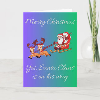 Festividades "Santa Claus Sleigh Cartão de Natal