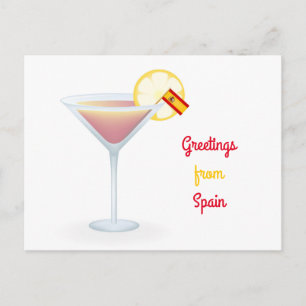 Festividades Saudações do Cartão Postal de Férias Cocktail Espa