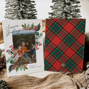 Festividades Seasons Saudações Cartão de Natal Fotográfico