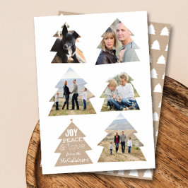 Festividades Seis Árvores de Natal Cinco Cartão de Férias Moder