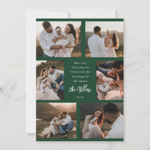 Festividades Seis Foto Moderno Cartão de Férias Plano Script Ve