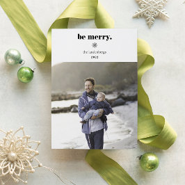 Festividades Seja Feliz | Cartão com fotos de Natal moderno