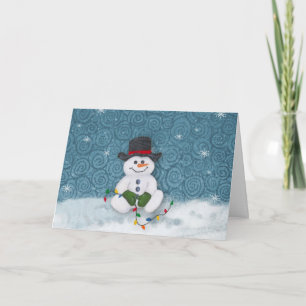 Festividades Sentado Cartão de Natal Snowman