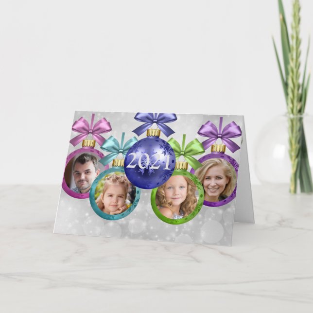 Festividades Seus 4 Fotos Enfeites de Natal Cartão de Férias Do (Frente)