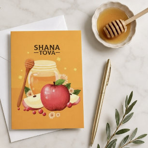 Festividades Shana Tova - Feliz Cartão de Férias de Ano Novo Ju