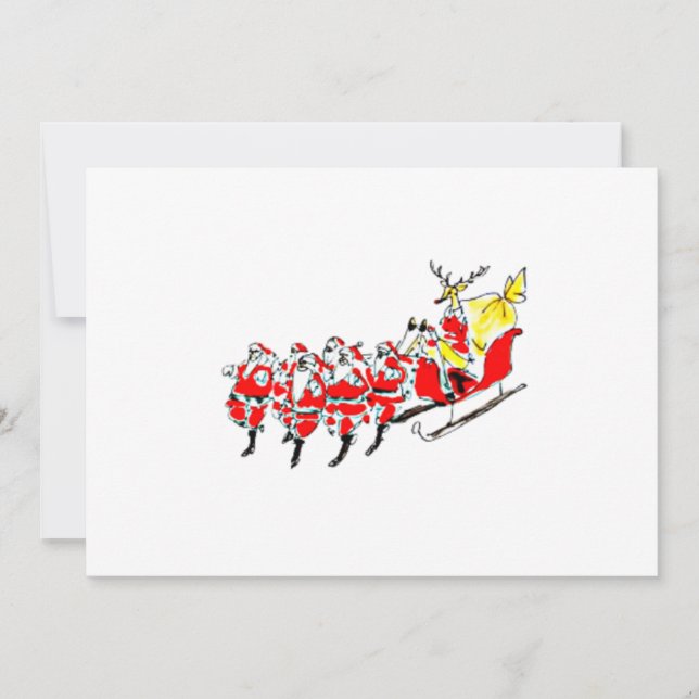Festividades Sharpie Santas Cartão de Natal (Frente)