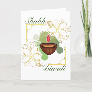 Festividades Shubh Diwali - Cartão de Férias Dobrado