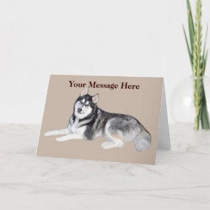 Festividades Siberian Husky - Belo Cartão de Saudação