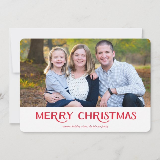 Festividades Simples Cartão com fotos de Natal Feliz (Frente)