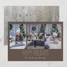 Simples Três Cartão de Feriado de Fotografia Russo