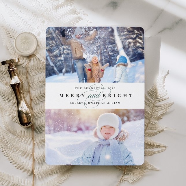 Festividades Simplesmente Feliz | Cartão de férias para duas fo (Criador carregado)