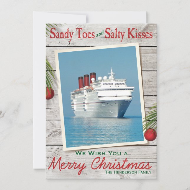 Festividades Sinal de Praia Cartão de Natal Merry (Frente)