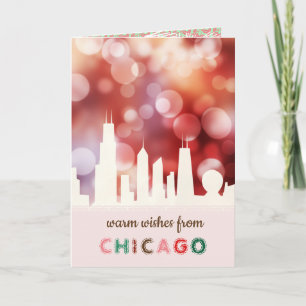 Festividades Skyline Chicago Melhor cartão de feriado
