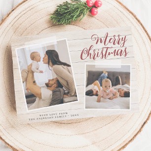 Festividades Snapshot Felry Natal Dois Cartão de Férias Fotográ
