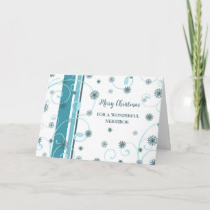 Festividades Snowflakes Cartão de Natal Merry Vizinho