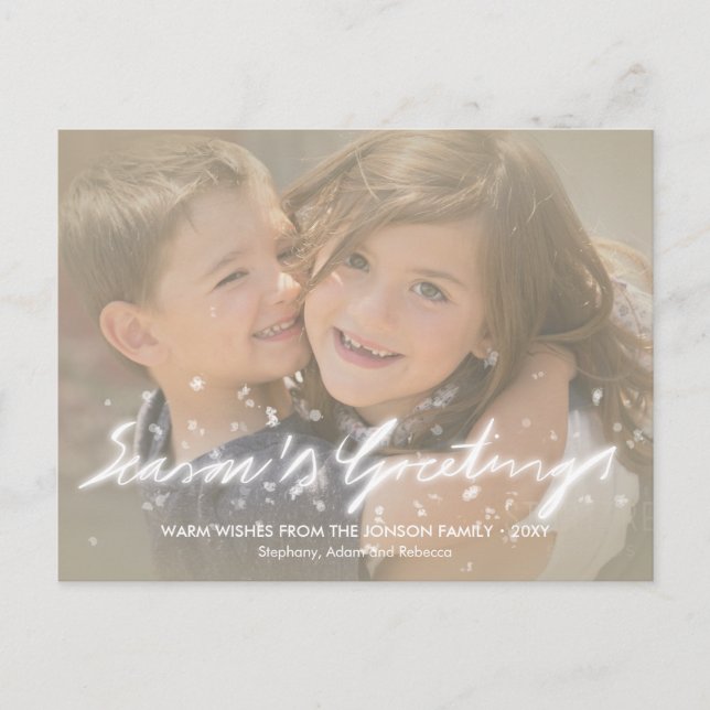 Festividades Snowflakes Seasons saúda cartão postal de efeito f (Frente)