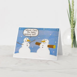 Festividades Snowman a fazer logagens Cartão de Saudação