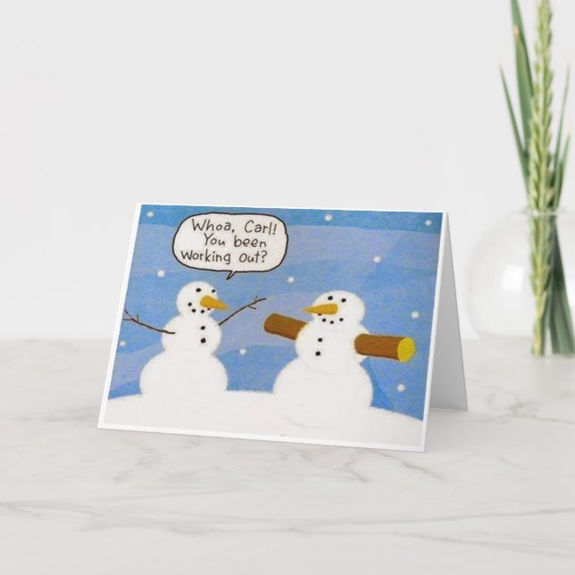 Festividades Snowman a fazer logagens Cartão de Saudação (Frente)