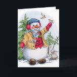 Festividades Snowman - Cartão de Saudação<br><div class="desc">O cartão do boneco de neve da Season Greeting.</div>