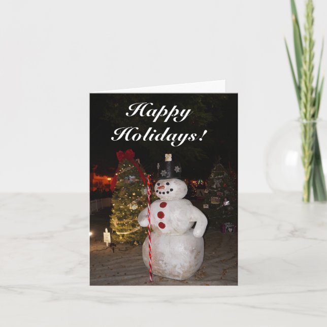 Festividades Snowman e cartão de árvore de Natal (Frente)