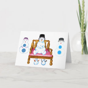 Festividades Snowman, Snowman Sentado No Cartão De Férias Bench