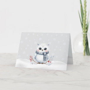 Festividades Snowy Owl no Cartão de Natal Scarf