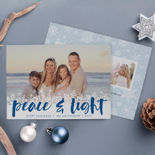 Festividades Snowy Peace   Cartão com fotos de Hanukkah