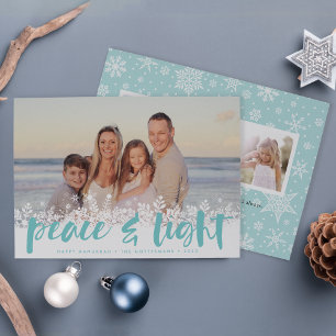Festividades Snowy Peace Cartão com fotos de Hanukkah