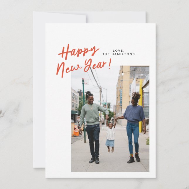 Festividades Sobre Um Cartão com fotos Plano De Ano Novo (Frente)